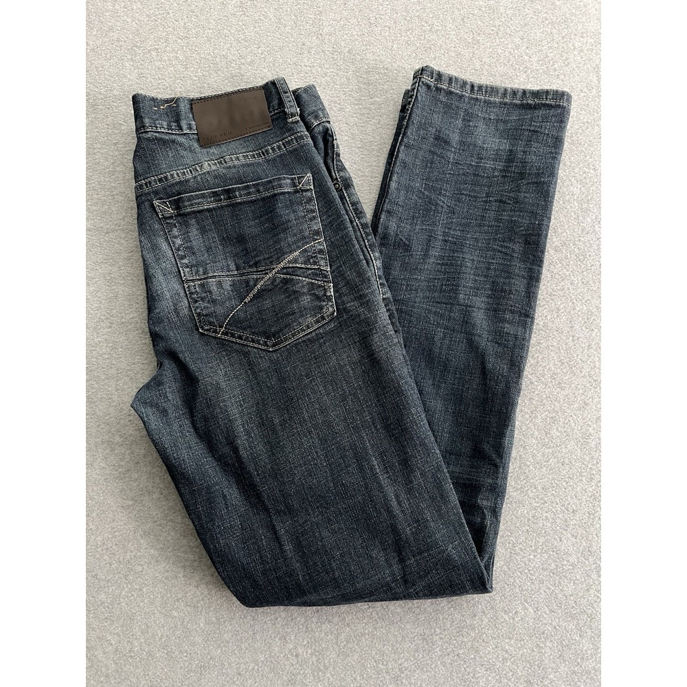 TK Axel Jeans Men's 32x34 Slim Straight Leg Denim Stretch Dark Wash Whiskers